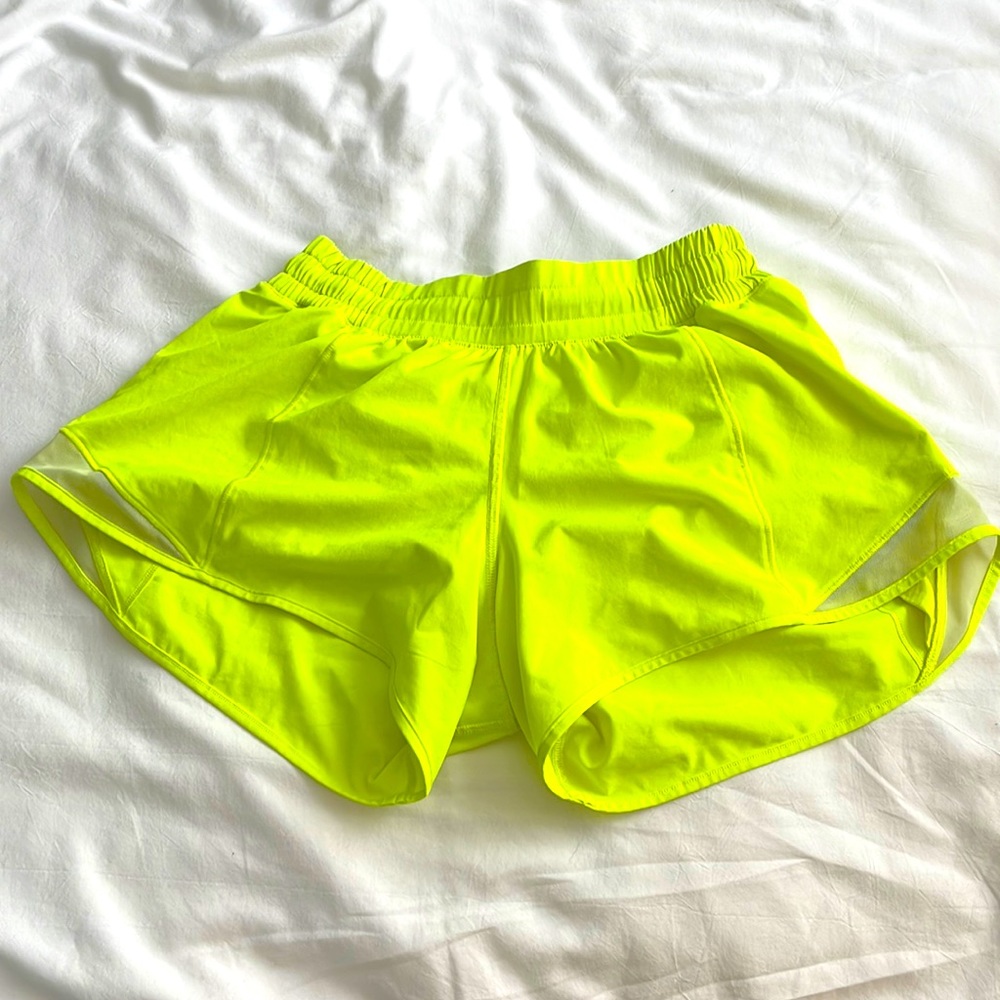 Lululemon neon green shorts